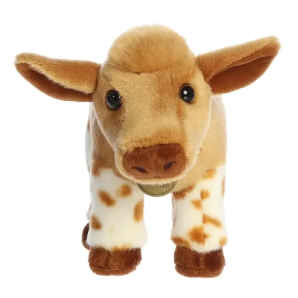 Realistic Stuffed Longhorn Calf 10 Inch Miyoni Plush by Aurora