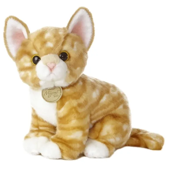 Realistic Stuffed Orange Kitten 10 Inch Plush Tabby Cat by Aurora
