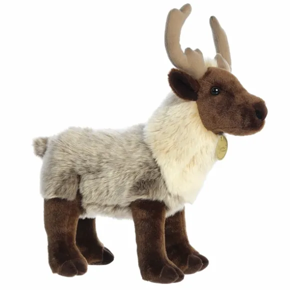 Realistic Stuffed Reindeer 14 Inch Miyoni Plush by Aurora