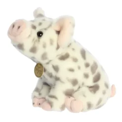 Realistic Stuffed Seated Spotted Piglet 10 Inch Miyoni Plush by Aurora
