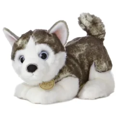 Realistic Stuffed Siberian Husky Puppy 10 Inch Plush Dog by Aurora