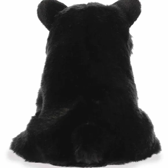 Realistic Stuffed Sitting Black Bear Plush Animal by Aurora