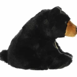 Realistic Stuffed Sitting Black Bear Plush Animal by Aurora