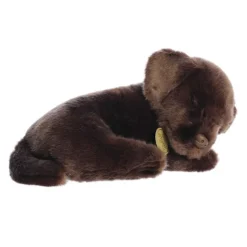 Realistic Stuffed Sleepy Chocolate Lab Pup Miyoni Plush by Aurora