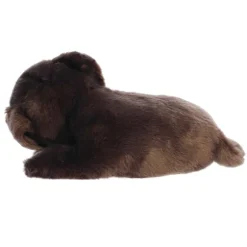 Realistic Stuffed Sleepy Chocolate Lab Pup Miyoni Plush by Aurora