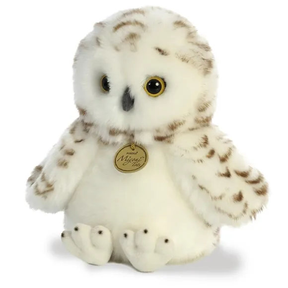 Realistic Stuffed Snowy Owlet 9 Inch Miyoni Plush by Aurora