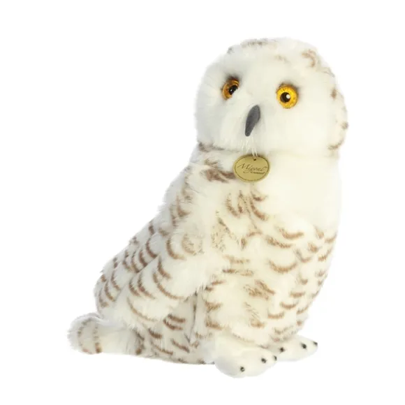 Realistic Stuffed Snowy Owl 15 Inch Miyoni Plush by Aurora