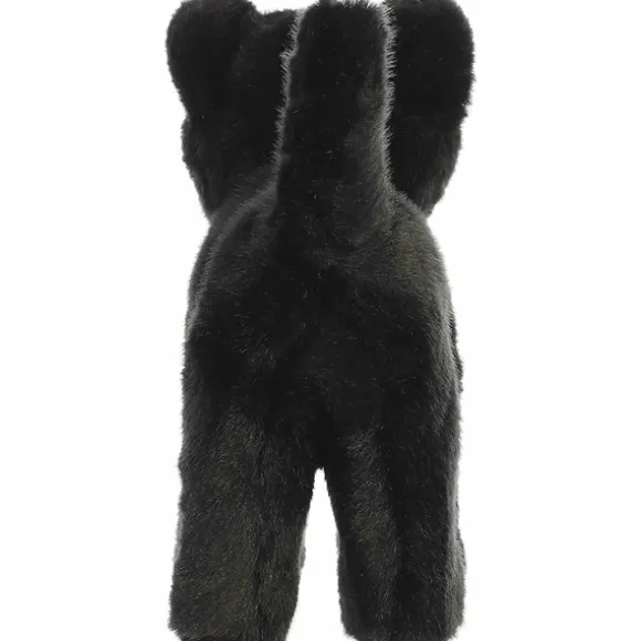 Realistic Stuffed Standing Black Panther Miyoni Wild Cat Plush by Aurora