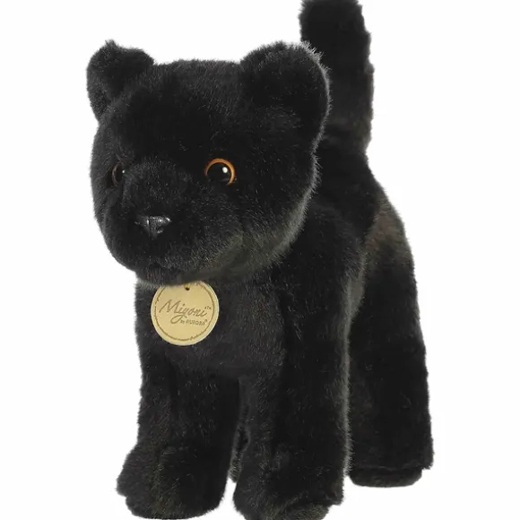 Realistic Stuffed Standing Black Panther Miyoni Wild Cat Plush by Aurora