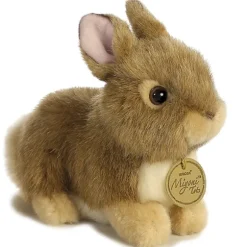 Realistic Stuffed Tan Baby Bunny 7 Inch Miyoni Plush by Aurora