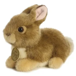 Realistic Stuffed Tan Baby Bunny 7 Inch Miyoni Plush by Aurora
