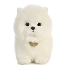 Realistic Stuffed White Pompom Puppy 9 Inch Miyoni Plush by Aurora