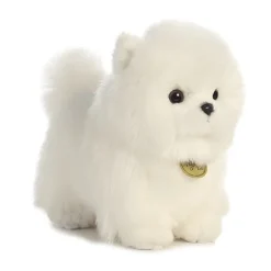 Realistic Stuffed White Pompom Puppy 9 Inch Miyoni Plush by Aurora