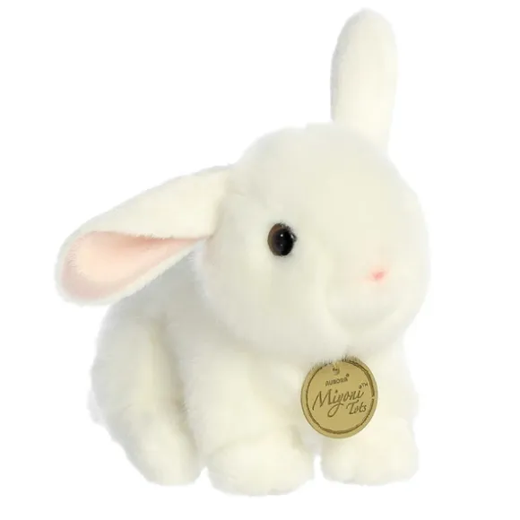 Realistic Stuffed White Rabbit Playful Ears Miyoni Plush by Aurora
