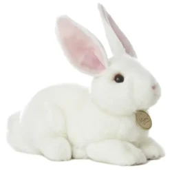 Realistic Stuffed White Rabbit 10 Inch Plush Animal by Aurora