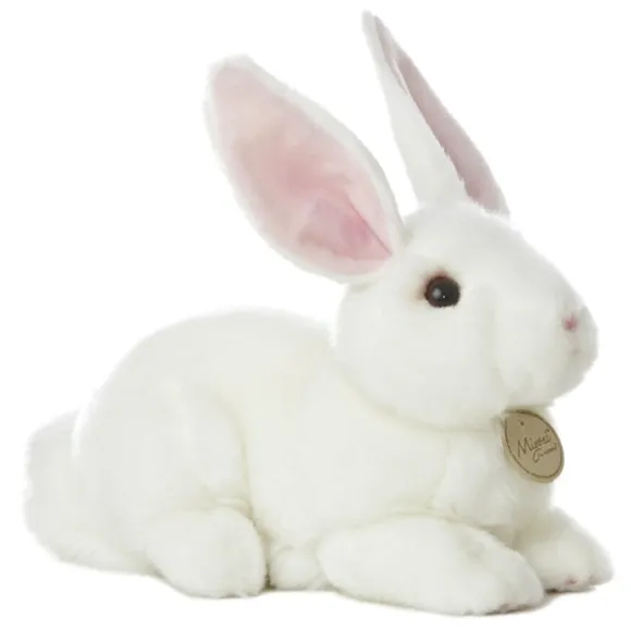 Realistic Stuffed White Rabbit 10 Inch Plush Animal by Aurora