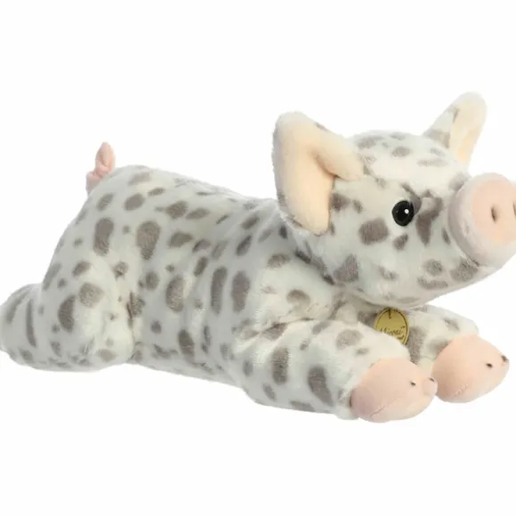 Realistic Stuffed White Spotted Piglet 17 Inch Miyoni Plush by Aurora