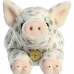 Realistic Stuffed White Spotted Piglet 17 Inch Miyoni Plush by Aurora