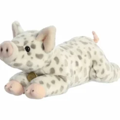 Realistic Stuffed White Spotted Piglet 17 Inch Miyoni Plush by Aurora