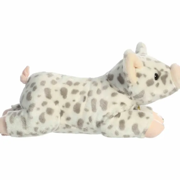 Realistic Stuffed White Spotted Piglet 17 Inch Miyoni Plush by Aurora