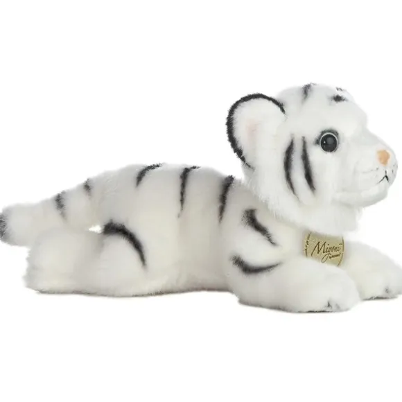 Realistic Stuffed White Tiger 8 Inch Plush Wild Cat by Aurora