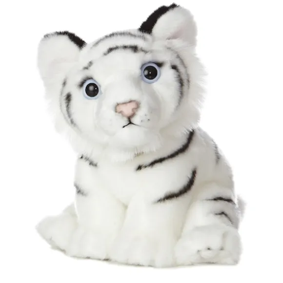Realistic Stuffed White Tiger Cub 10 Inch Plush Animal by Aurora