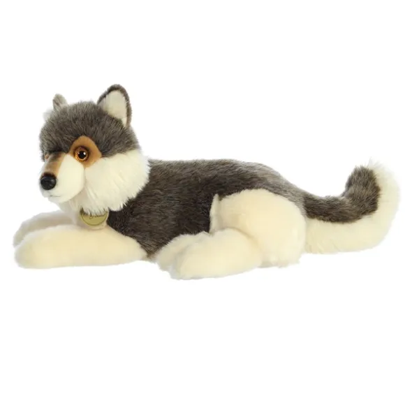Realistic Stuffed Wolf 15 Inch Miyoni Plush by Aurora