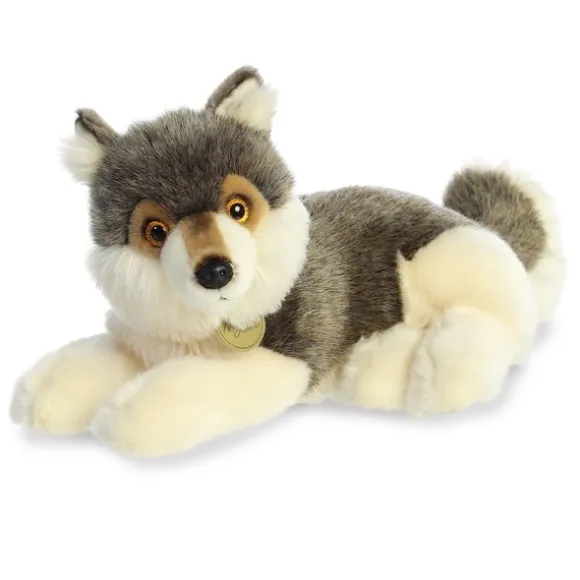 Realistic Stuffed Wolf 15 Inch Miyoni Plush by Aurora