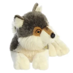 Realistic Stuffed Wolf 15 Inch Miyoni Plush by Aurora