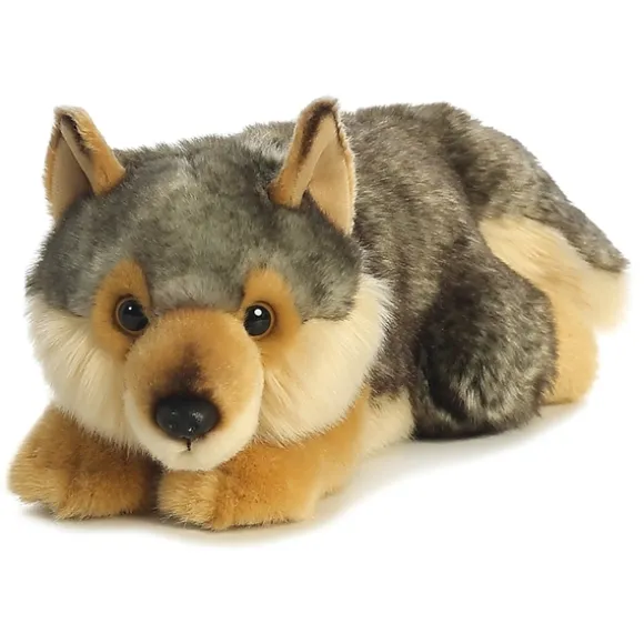 Realistic Stuffed Wolf Lying Miyoni Plush by Aurora