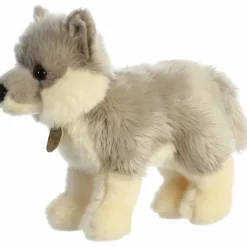 Realistic Stuffed Wolf Pup 10 Inch Miyoni Plush by Aurora