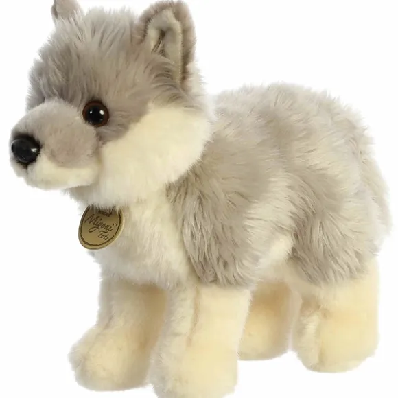 Realistic Stuffed Wolf Pup 10 Inch Miyoni Plush by Aurora
