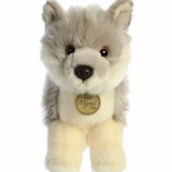 Realistic Stuffed Wolf Pup 10 Inch Miyoni Plush by Aurora