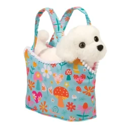 Retro Chic Sassy Sak with Plush Bichon Frise Dog by Douglas