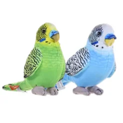 Set of 2 Plush Budgie Parakeets by Wild Republic