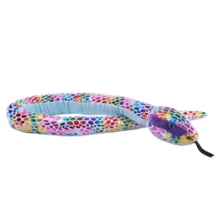 Shiny Dotted Rainbow Stuffed Snake 54 Inch Foilkins by Wild Republic