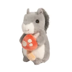 Small Stuffed Gray Squirrel with Mushroom by Douglas