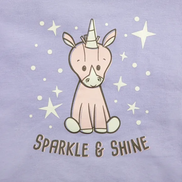 Sparkle and Shine Plush Unicorn with Matching Toddler T-shirt Gift Set by Demdaco