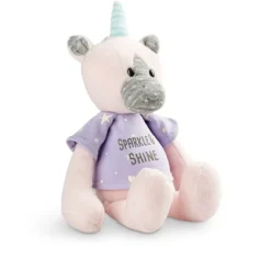 Sparkle and Shine Plush Unicorn with Matching Toddler T-shirt Gift Set by Demdaco