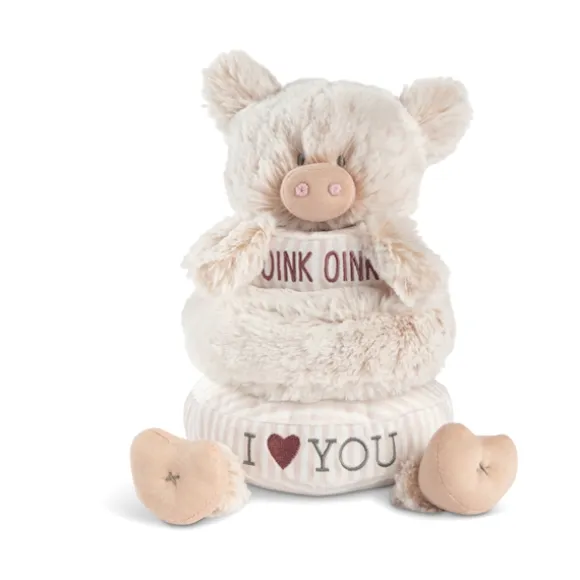 Stackable Rings Plush Pig Baby Toy by Demdaco