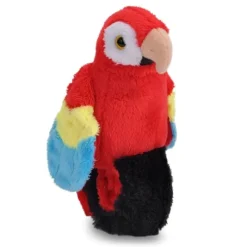 Stuffed Scarlet Macaw Perching Parrot with Mimicking Sound by Wild Republic