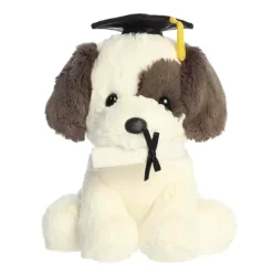 Terrier Pup Stuffed Dog with Graduation Cap and Diploma by Aurora