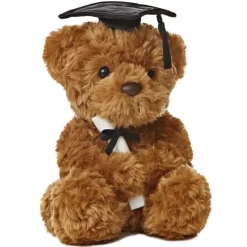 Wagner the Stuffed Bear with Black Graduation Cap by Aurora