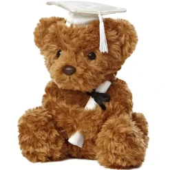 Wagner the Stuffed Bear with White Graduation Cap by Aurora