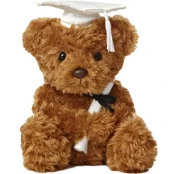 Wagner the Stuffed Bear with White Graduation Cap by Aurora