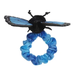 Wrist Fliers Elastic Plush Blue Morpho Butterfly by Aurora
