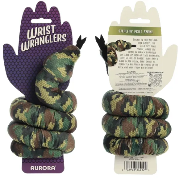 Wrist Wranglers Elastic Plush Stealthy Pixel Snake by Aurora