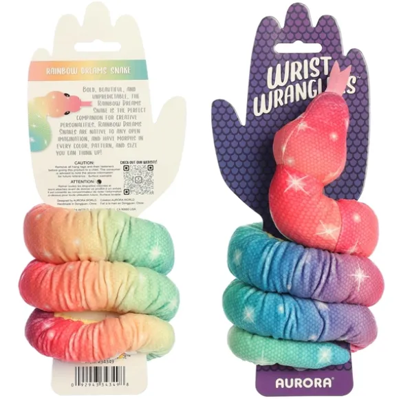 Wrist Wranglers Elastic Plush Rainbow Dreams Snake by Aurora