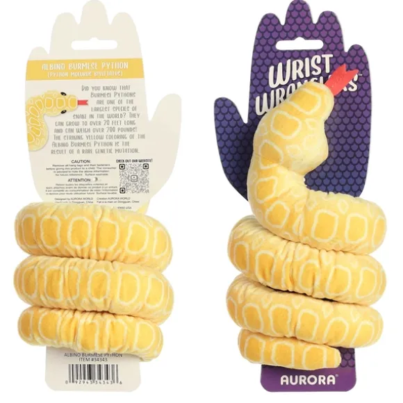 Wrist Wranglers Elastic Plush Albino Burmese Python Snake by Aurora